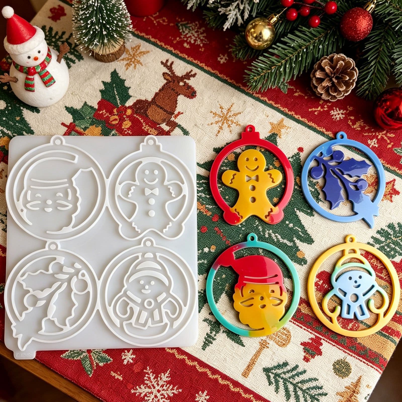 Z0085 Christmas Element Ornament Mold Silicone Mold Decorative DIY Silicone Mold