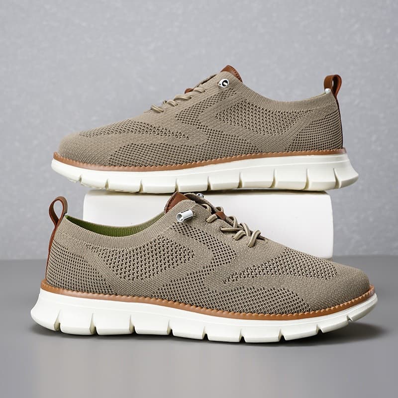2026 New Cross-Border Lightweight Lace-Up Casual Men's Shoes Breathable Knit Loafers Men's Big Size Men Loafers
