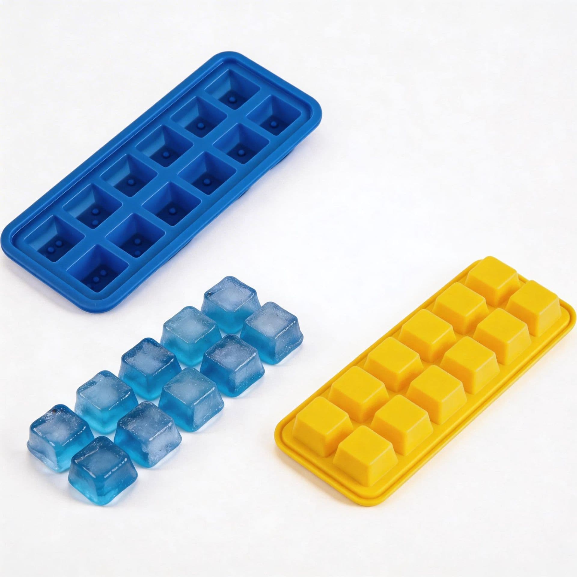 Food Grade Silicone Ice Cube Mold Tray 12 Compartment Quick Freezer for Home Refrigerator Making Ice Cubes Kitchen Baking Tools