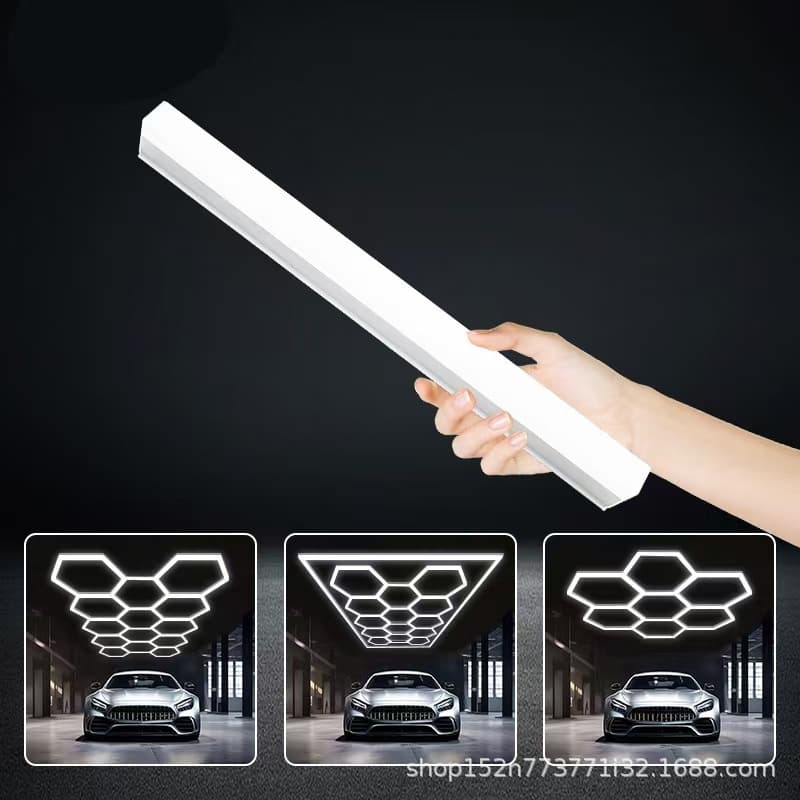 LED Car Wash Light Honeycomb Light Long Strip Light 220V 4S Shop Car Beauty Splicing Dustproof Waterproof Work Light
