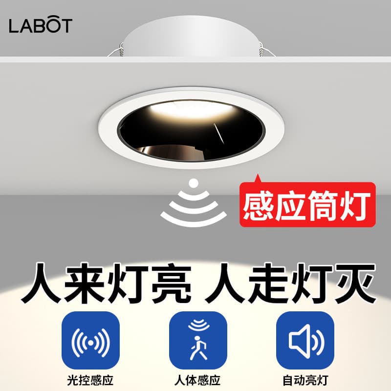 Recessed Motion Sensor Light for Hallways and Entryways, Narrow Anti-glare Downlight with Door Activation for Foyers