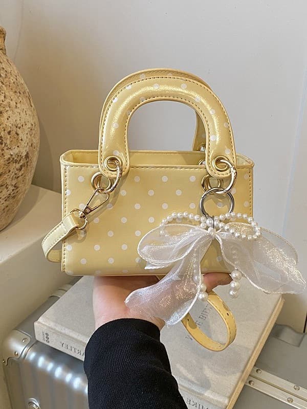 Fashionable Polka Dot Single Shoulder Crossbody Bag for Women, Trendy Handbag for Commute, Korean Style