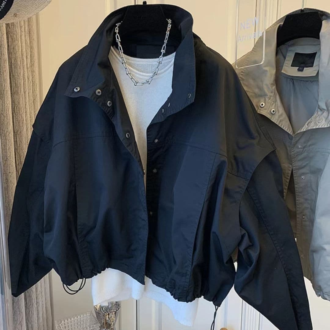 New Spring/Autumn Women's Short Jacket, Windbreaker, Trench Coat, Loose Fit, Short Style, Petite Size