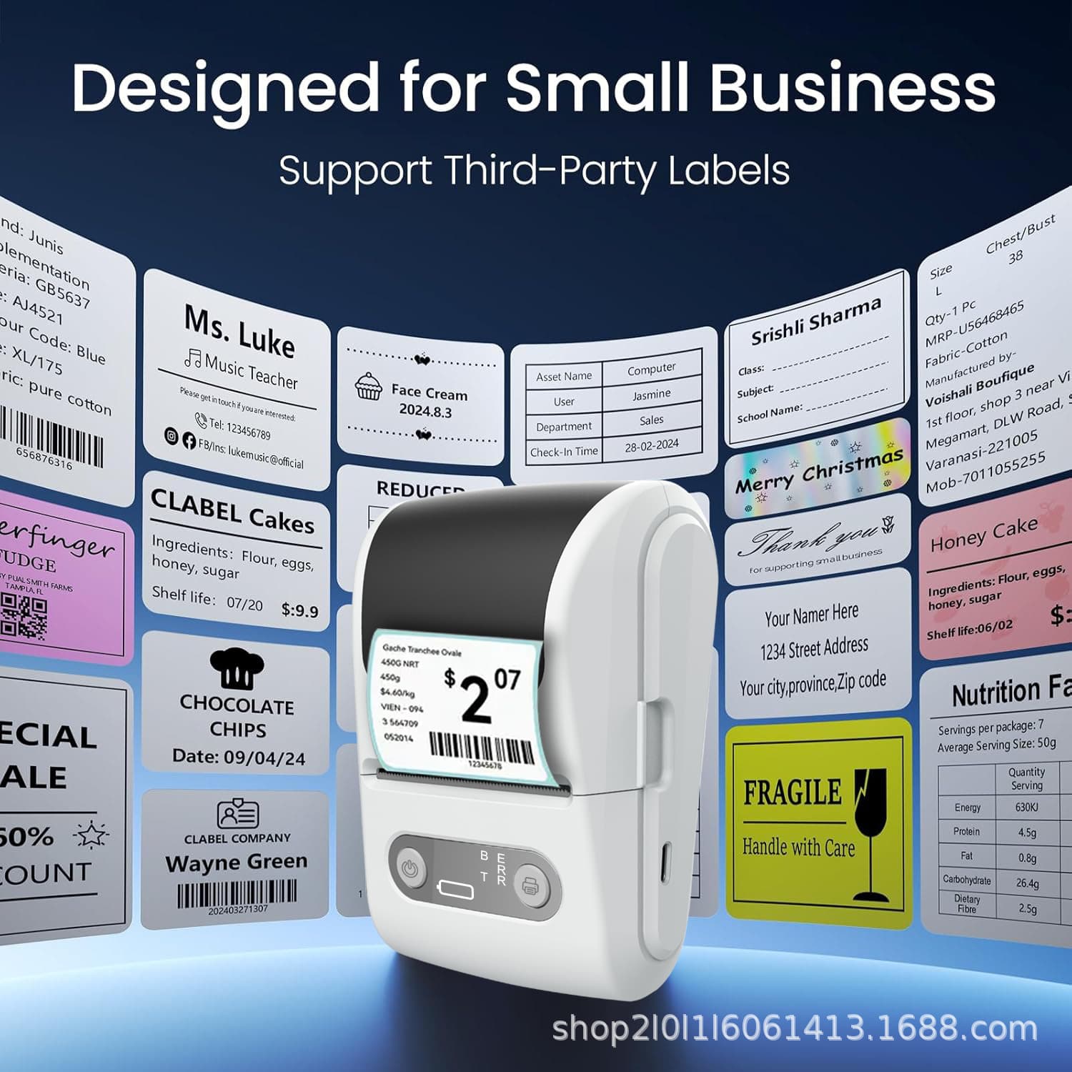 Cross-border Mini Thermal Label Printer Portable Printer List Item Name Classification Label Clothing Sticker Printer