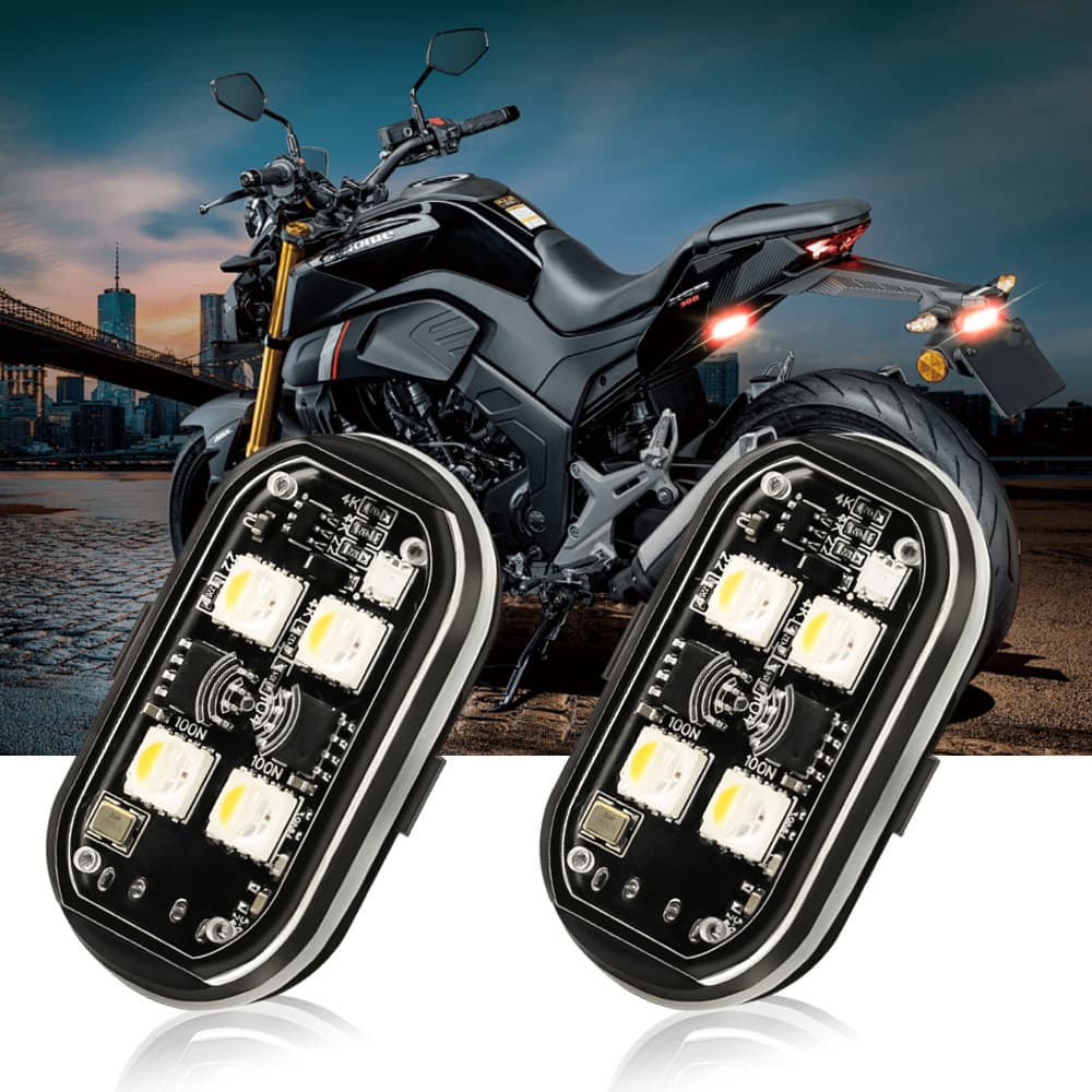 Custom Strobe Aircraft Light 4-Light Wireless Remote Control Motorcycle Cruiser Light Electric Vehicle Strobe Warning Light