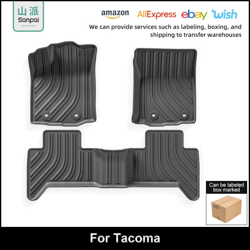 TPE Floor Mats for 2004-2024 Toyota Tacoma - Dirt-Resistant TPE Floor Liners and Bed Mats for Cross-Border Sales
