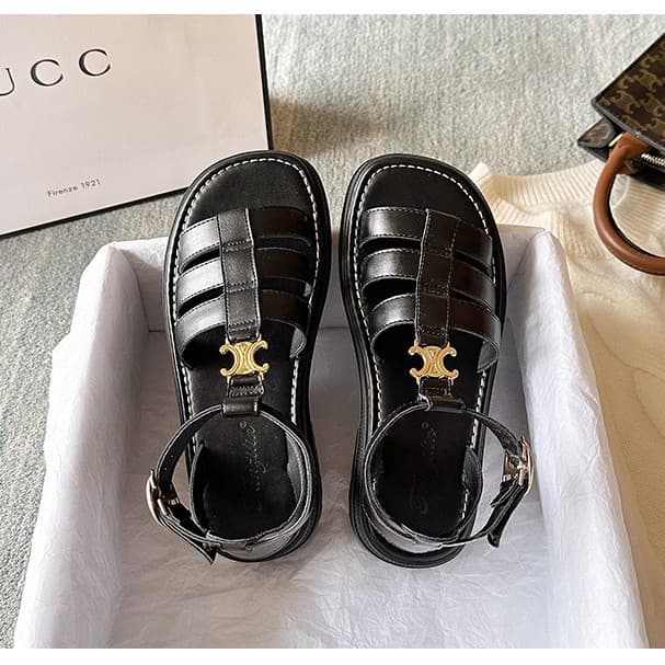 Spot new sandals for women Korean version summer new buckle small fragrance casual thick-soled sandals women's casual beach shoes