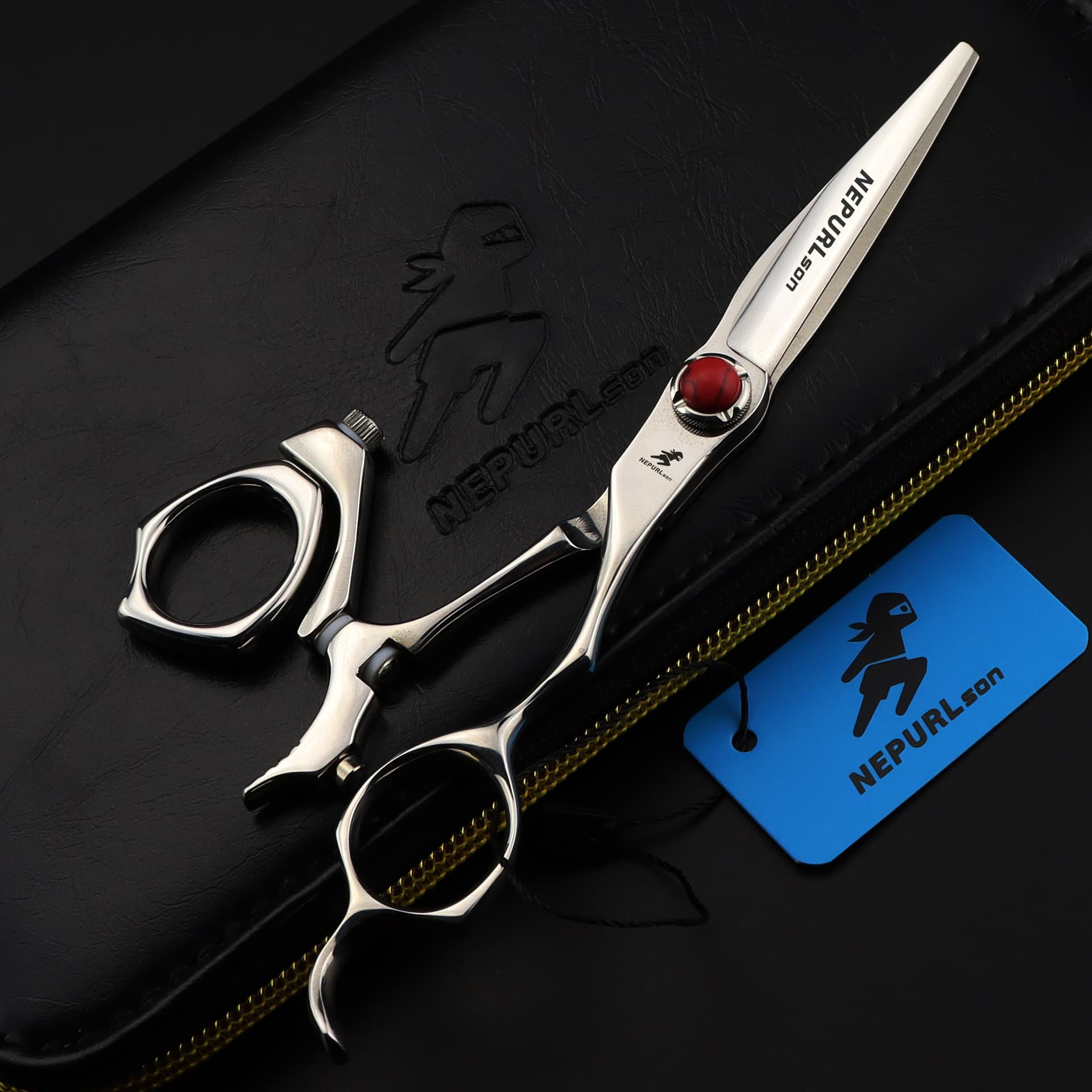 6.0 Inch Water Valley Rotary Handle Turn Handle Hairdressing Scissors Barber Shear Flat Shear Bang Shear