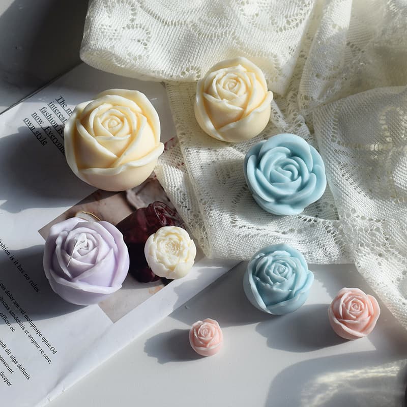 Mother's Day Valentine's Day New Rose Ball Silicone Mold Ice Ball Ice Cube Mold Cake Scented Candle Mold