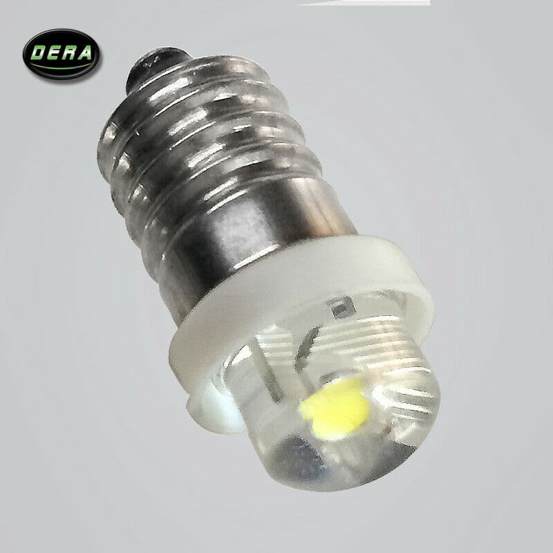 LED Flashlight Bulb E10 P13.5S Screw Base 0.5W 3V 4.5V 6V Indicator Signal Instrument Small Bulb