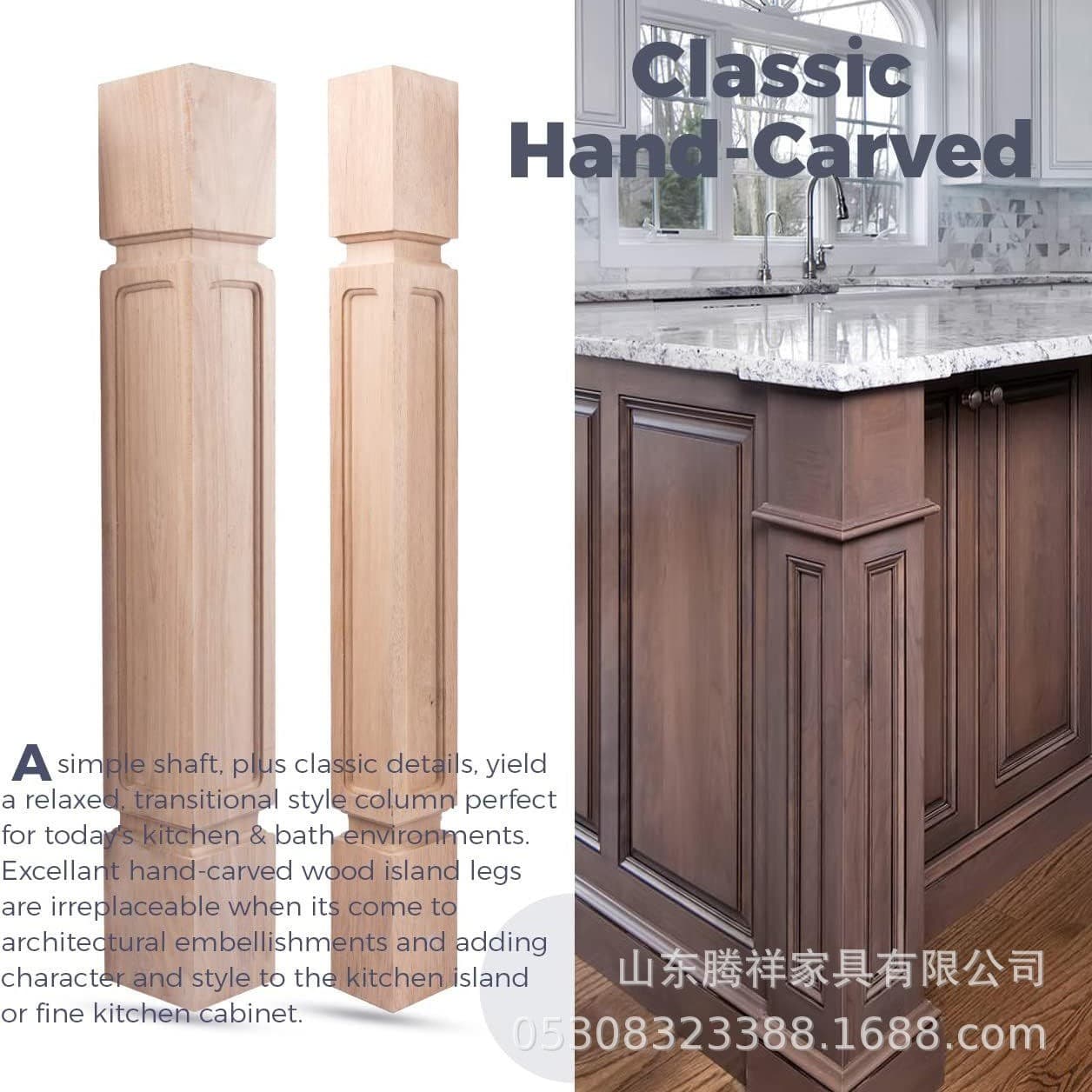 Solid wood Roman columns semi-round hollow circular European/Chinese/French carved wooden background wall decorative pillars