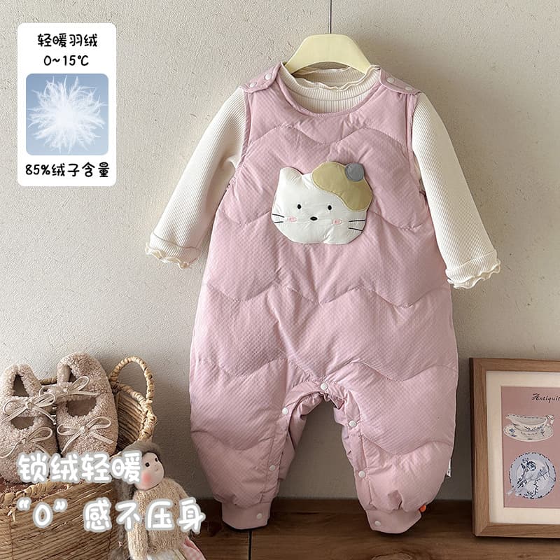 Baby Sleeveless Down Romper 2025 Autumn/Winter Girl Baby Down Jumpsuit, Girl's Warm Down Pants, Class A