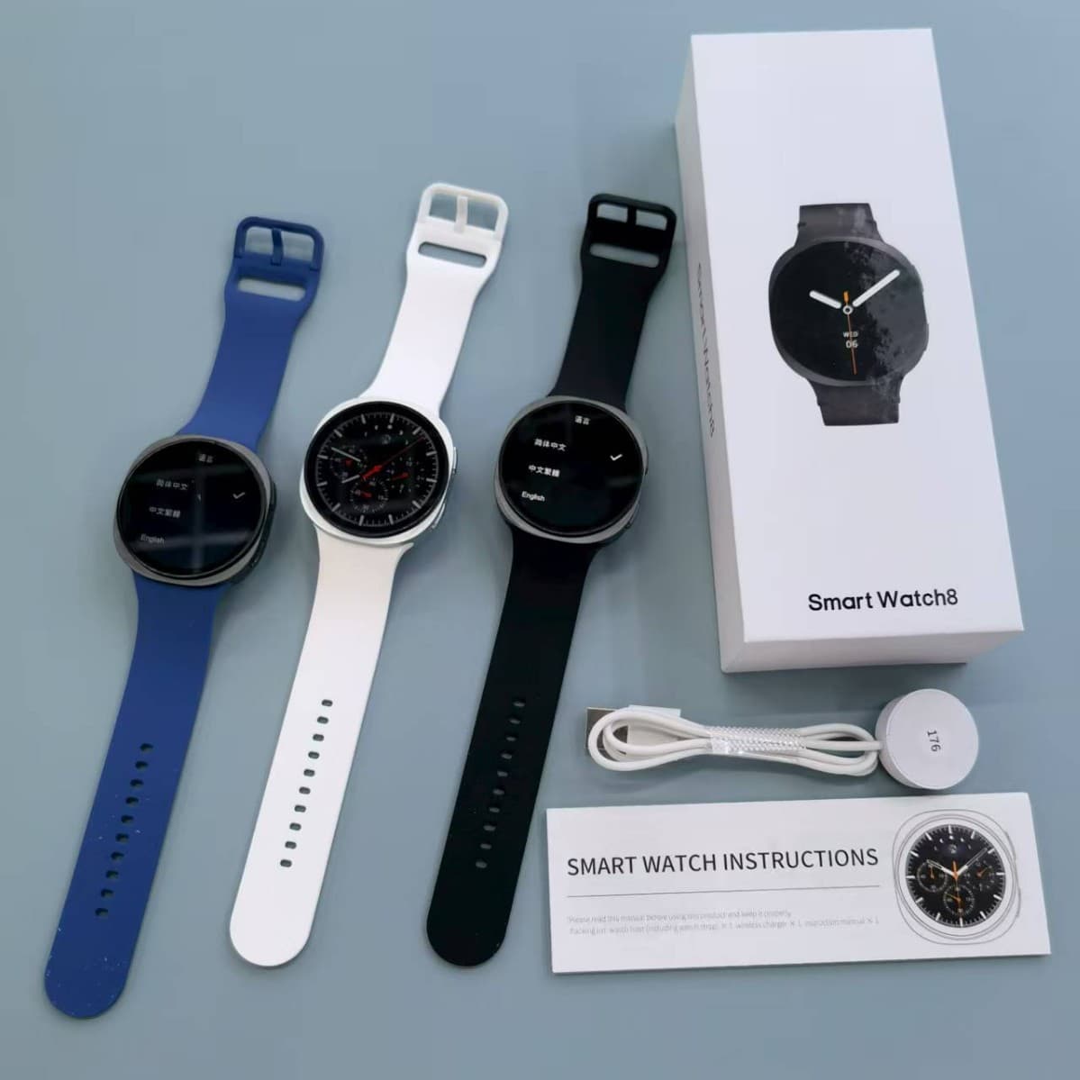 Cross-border Hot Seller HD8 Smartwatch 44mm with Bluetooth Calling, Watch8 Round Screen Navigation Alerts, and Sports Watch