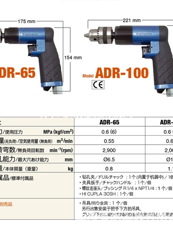 (Negotiable) Wholesale Japanese NITTO KOHKI Pneumatic Drill ADR-65 ADR-100