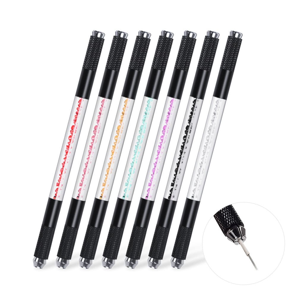 Matte Black Rhinestone Dual-End Tattoo Pen Crystal Hand Tool Multifunctional Tattoo Pen Manufacturer Logo Other