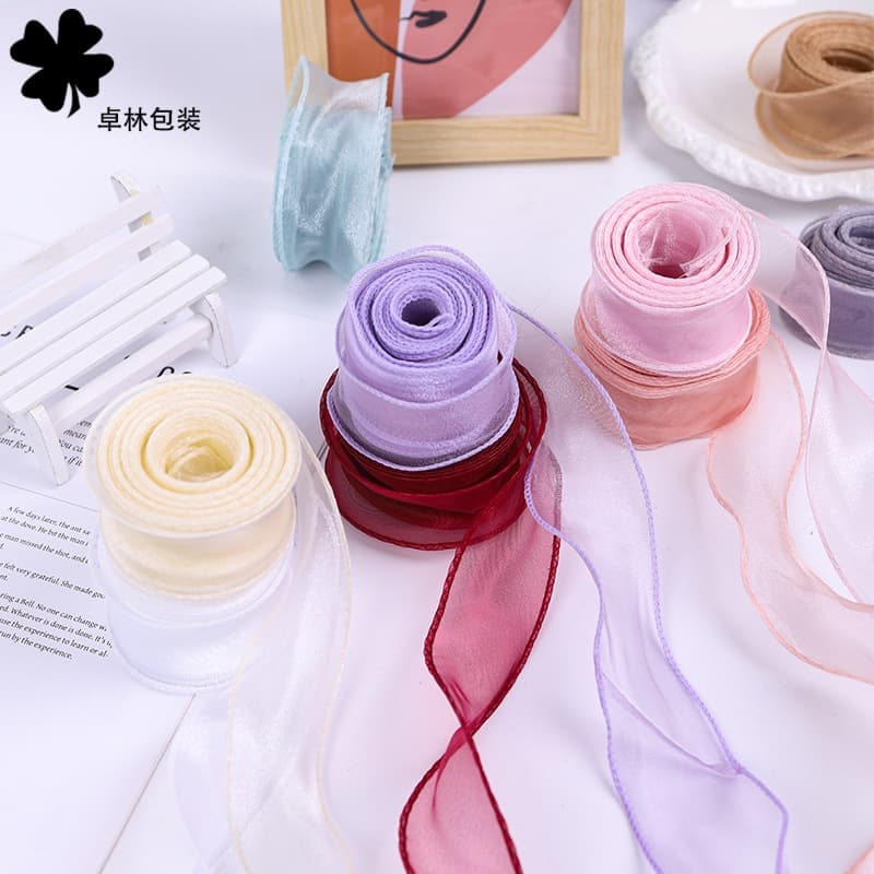 4cm Ribbon Fishtail Tulle Large Roll 40 Yards Floral Wrapping Material Baking Cake Decoration Wave Pleated Ribbon