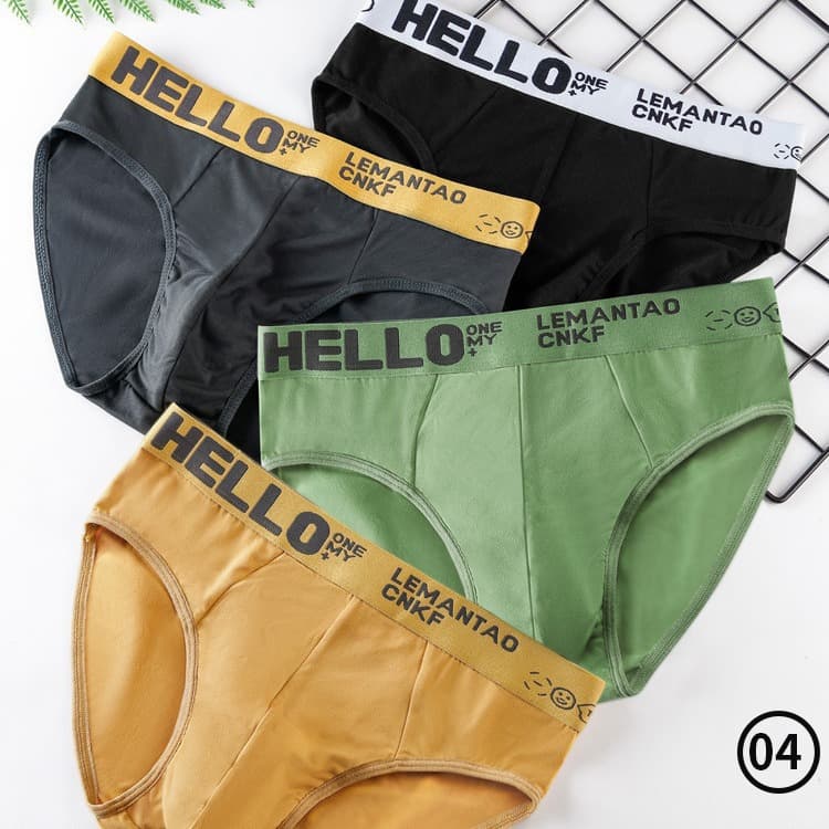 Hello cross-border men's underwear triangle shorts boys sports letter pants trendy breathable youth large size