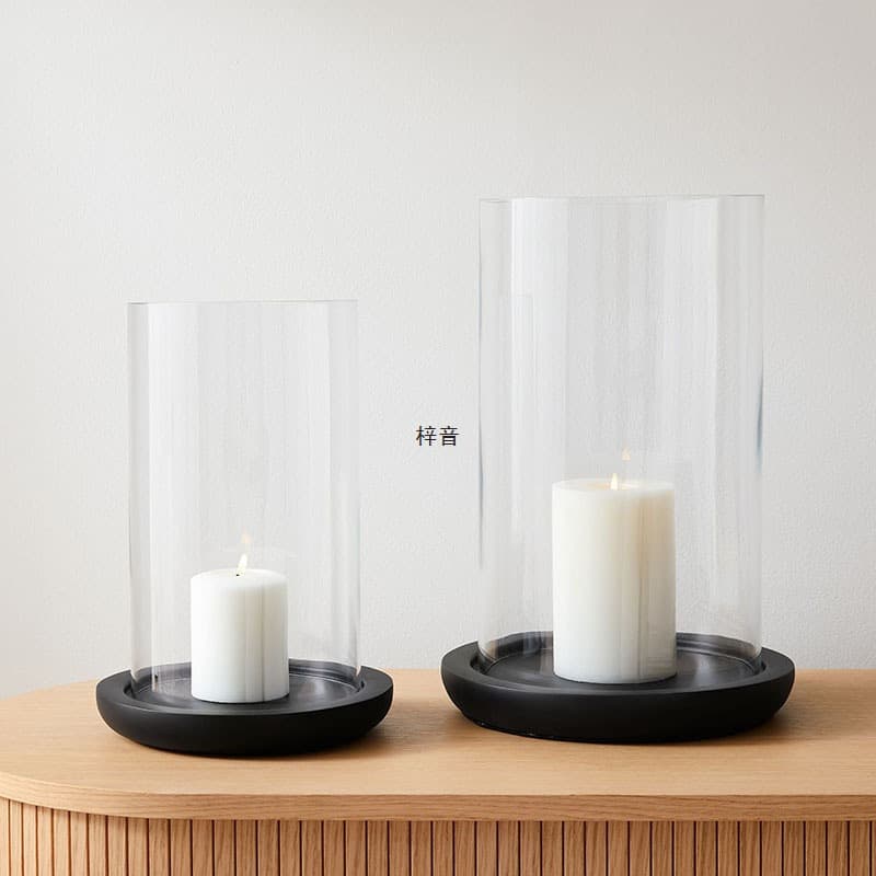 High Borosilicate Heat-Resistant Glass Cover, Windproof Butter Lamp Cover, Hollow Upper and Lower Connected Bottomless Windproof Candle Cover