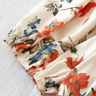 2026 New European American Style Bohemian Print Shirt Women Loose Slimming Long Sleeve Puff Sleeve Design Top