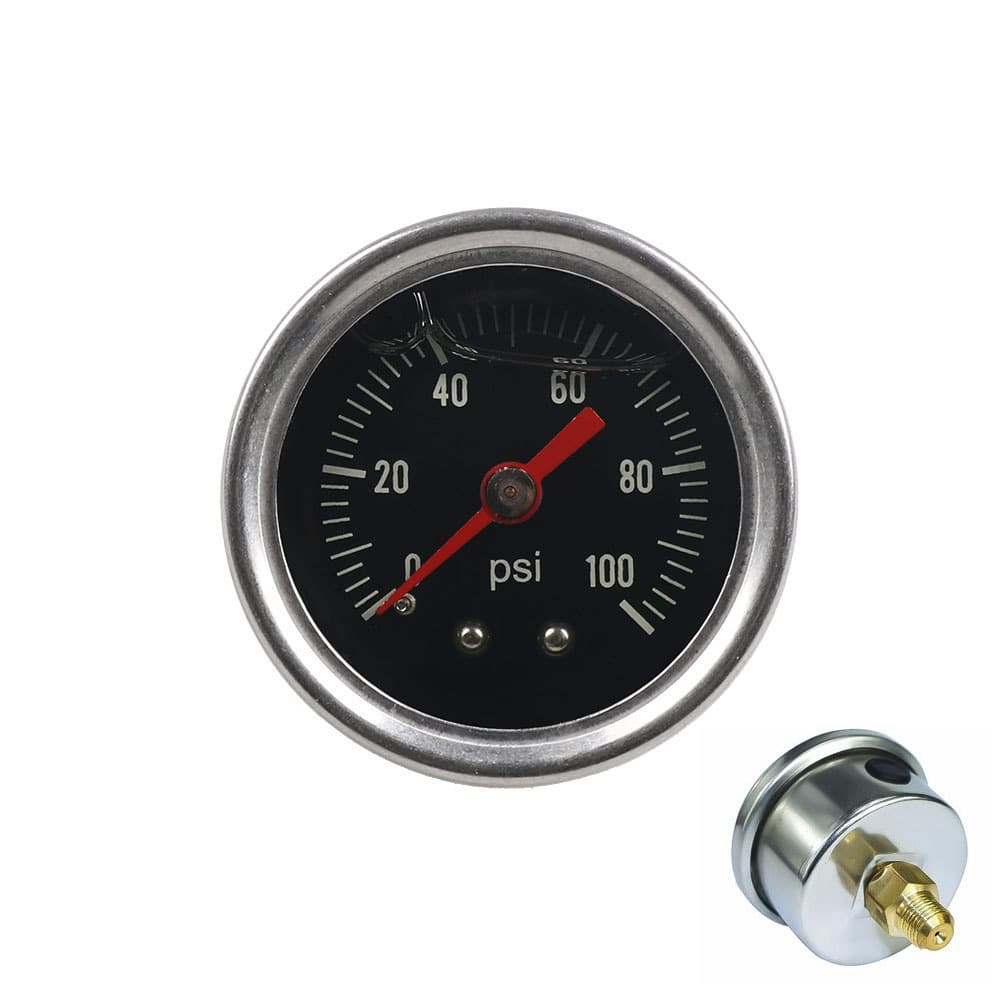 Universal Fuel Pressure Gauge Fluid 0-100Psi Oil Pressure Gauge 1/8” Npt