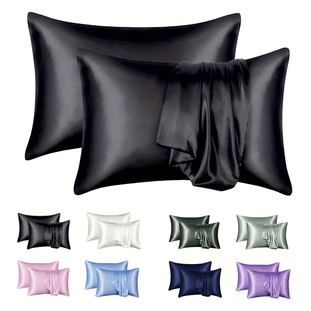American-style Silk-like Pillowcase, Amazon Pillowcase, Export Silk-like Satin Pillowcase, Solid Color, Cross-border