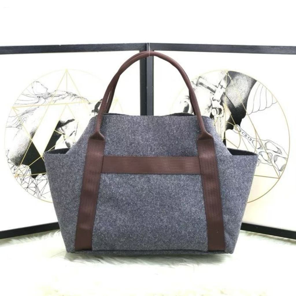 Hermes Casual Large Capacity Woolen Bag 2025 New Tote Bag, Casual Vintage Travel Bag