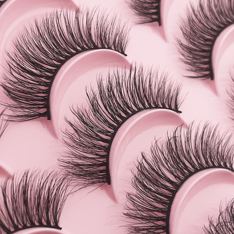 Natural eyelash short eyelash slim fake mink eyelash pack 20