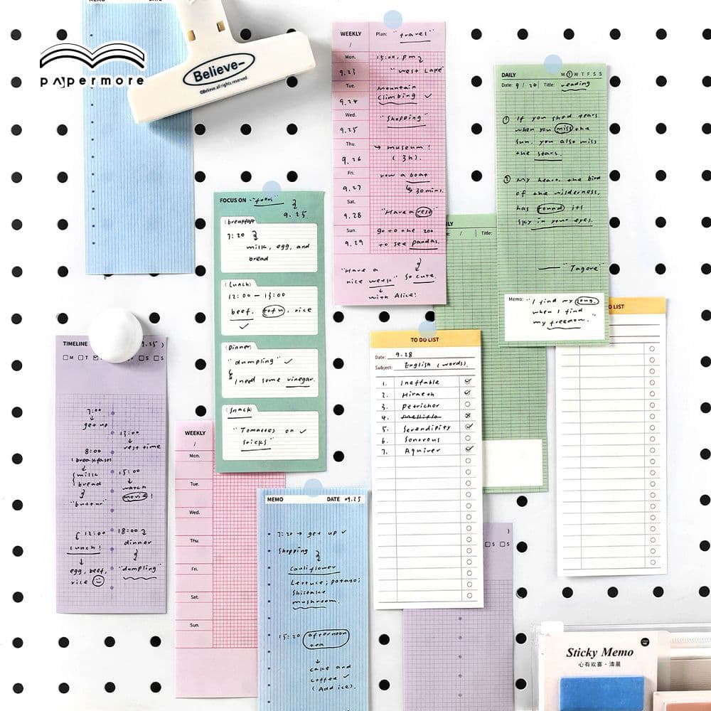 Jilvy PaperMore Life Progress Series Writable Notepads Minimalist Memo List Checklist Memo Paper