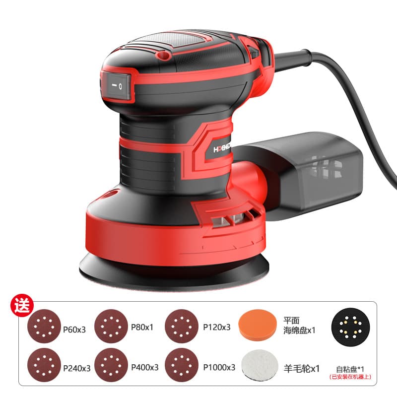 5-inch 125mm Variable Speed Eccentric Sander for Paint Polishing, Electric Woodworking Disc Sander
