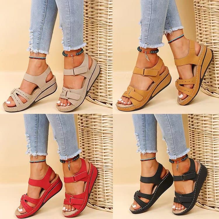 Thick Bottom Sandals For Women Comfortable Breathable Casual Shoes Vintage Style Flat Slippers