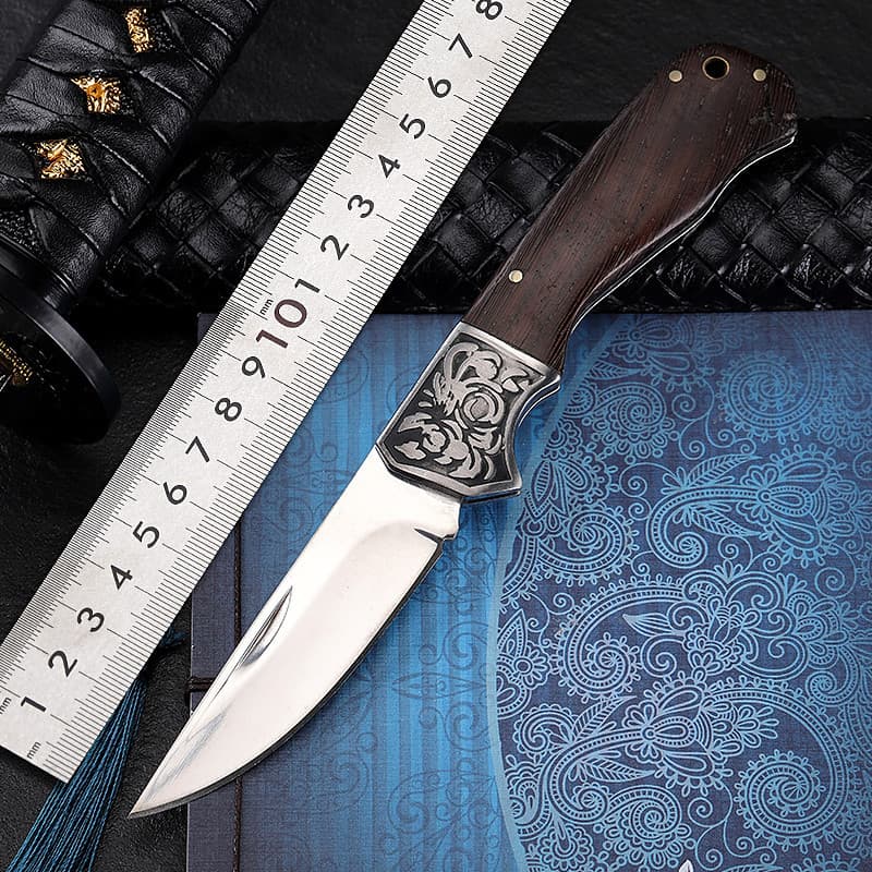 Outdoor pocket knife, high hardness forged hunting knife, wilderness survival tactical folding knife, gift knife