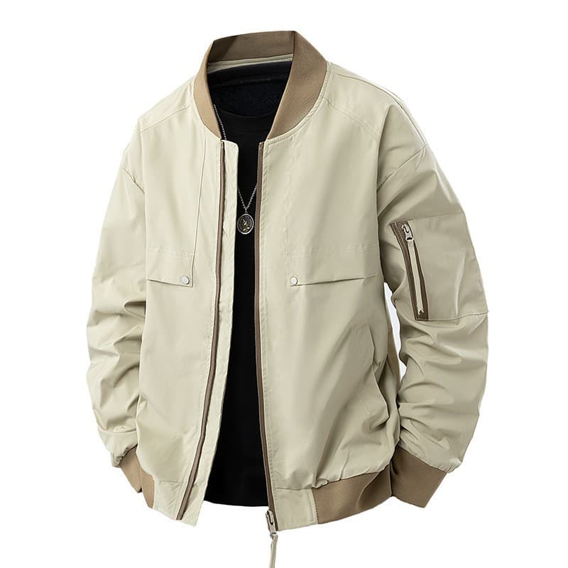 Men's Jacket Spring Autumn New Cross-Border Jacket Baseball Collar Simple Fashion Loose Casual Work Jacket Men