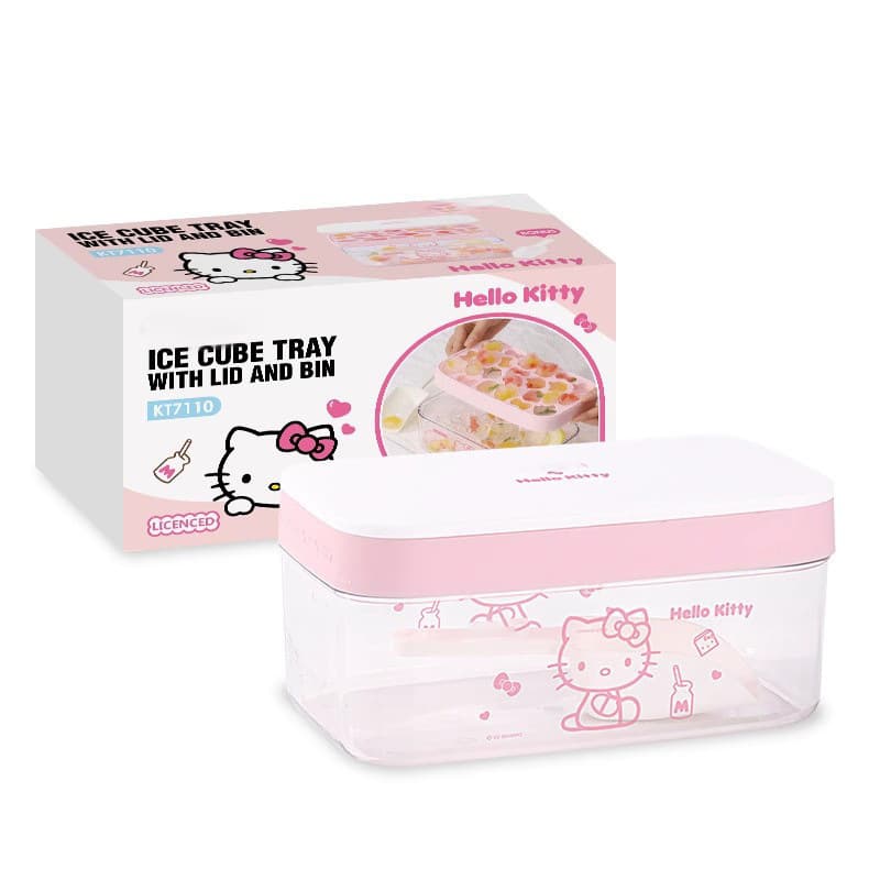 Cartoon cat silicone ice cube trays, food-grade push-pop ice cube molds, home-use ice-making and storage boxes in a soft version.