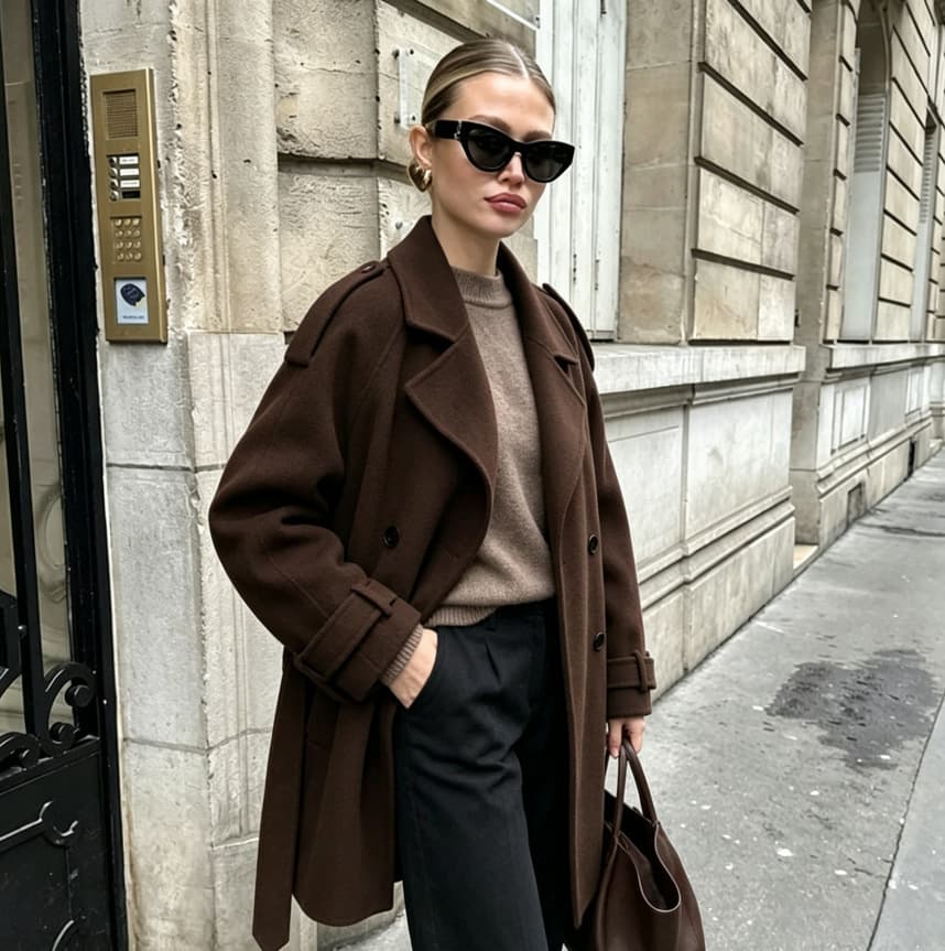 2026 autumn cross-border European and American fashion popular woolen fashionable casual suit collar tie thickened double row coat for women