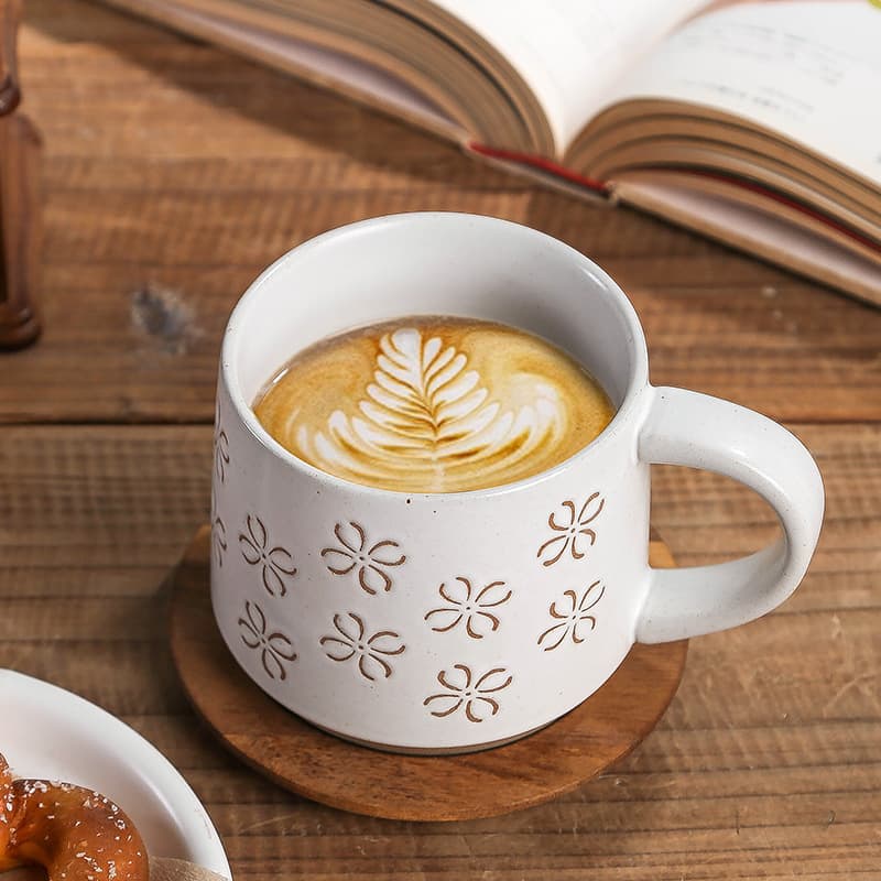 Clay retro coffee cup ceramic large-capacity stoneware mug home breakfast cup office water cup Japanese cup