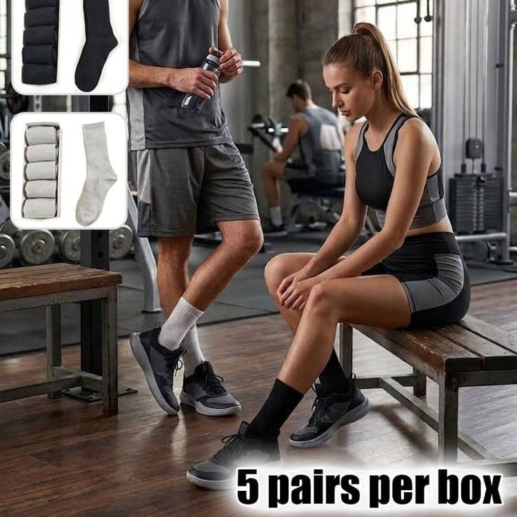 5-Pack Mid-Calf Socks for Men or Women