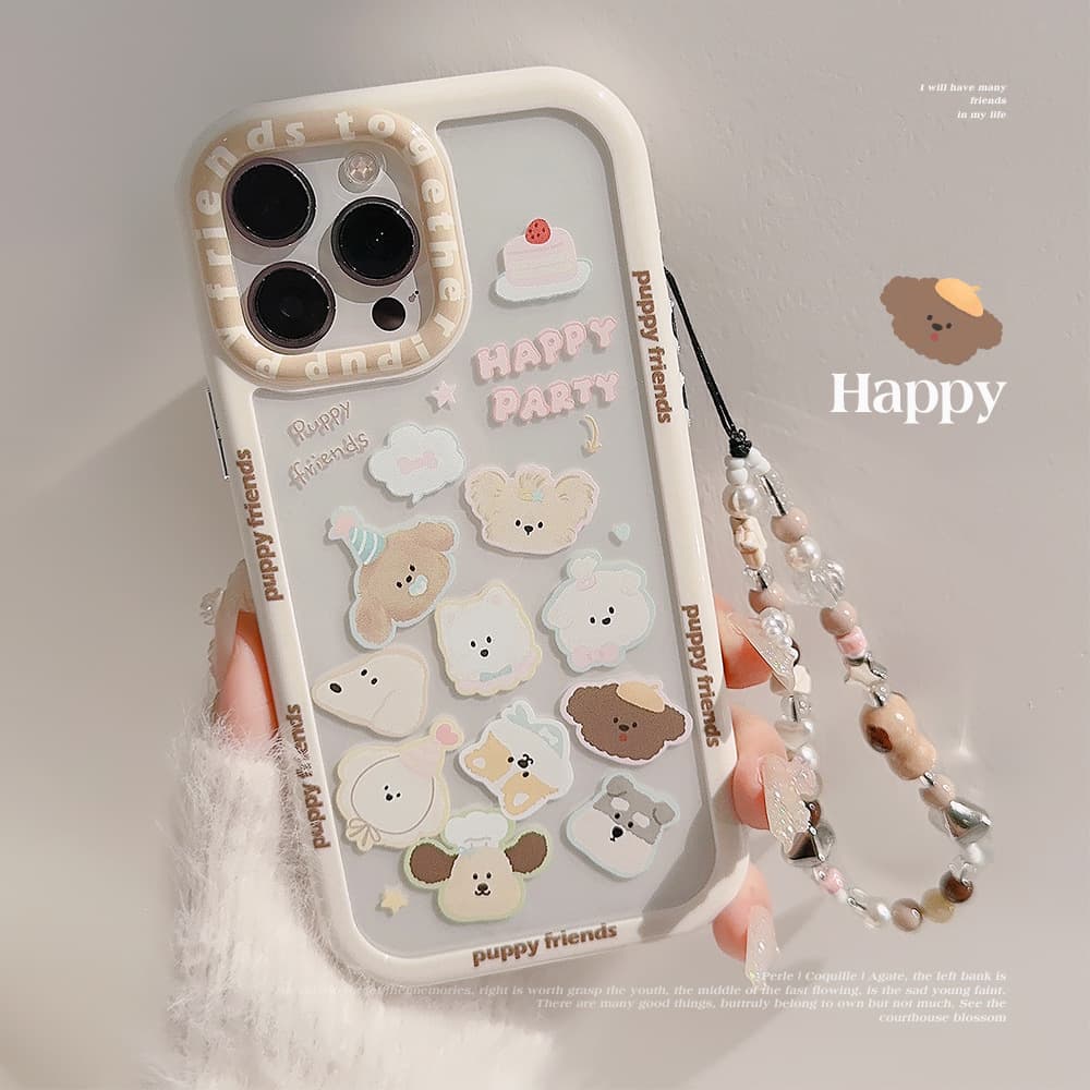 Suitable for iPhone 16 Phone Case, Apple 17 Pro Max Fun Puppy Head 13 Original 12 Hard 14 Lanyard Magnetic Attraction