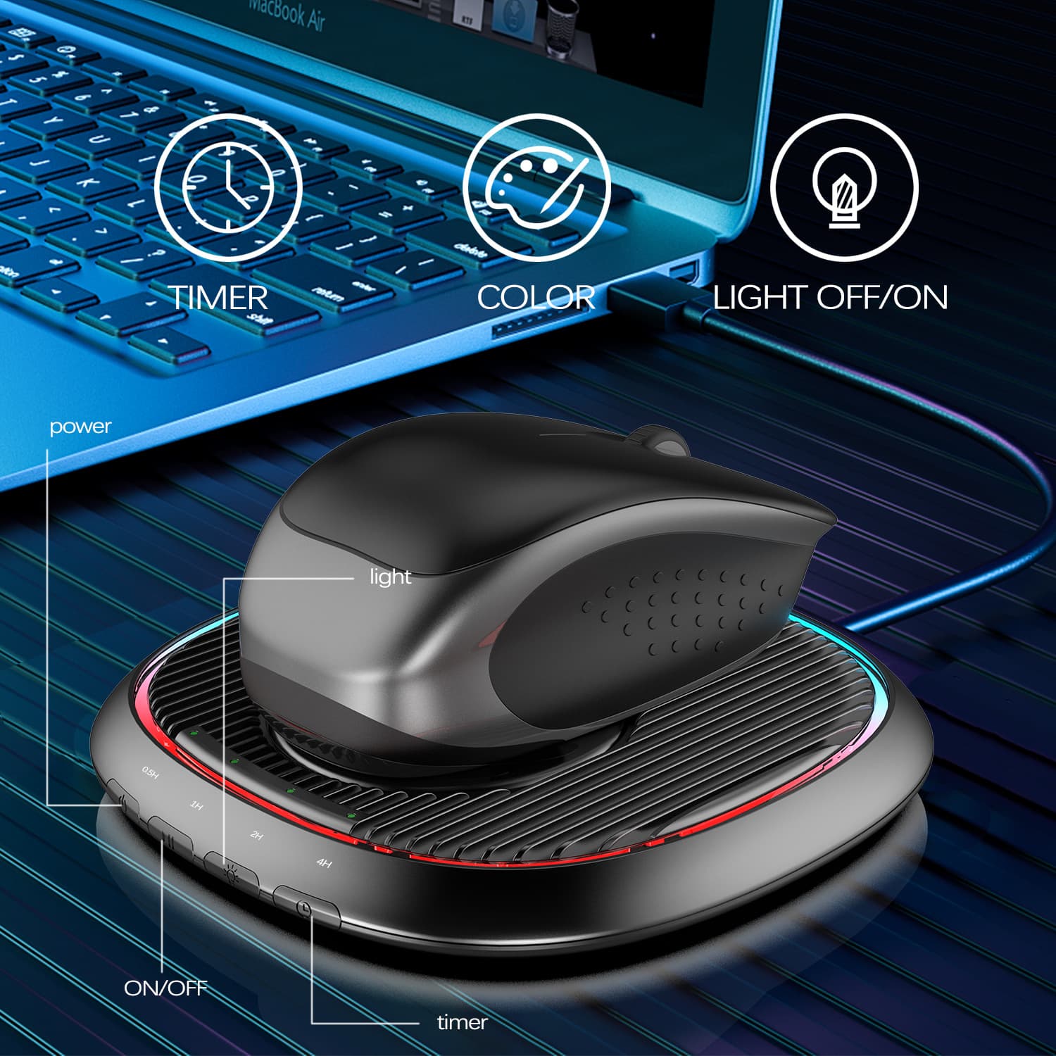 Mouse mover, mouse anti-sleep, automatic movement to prevent computer lock screen, LED fishing artifact, game hang-up
