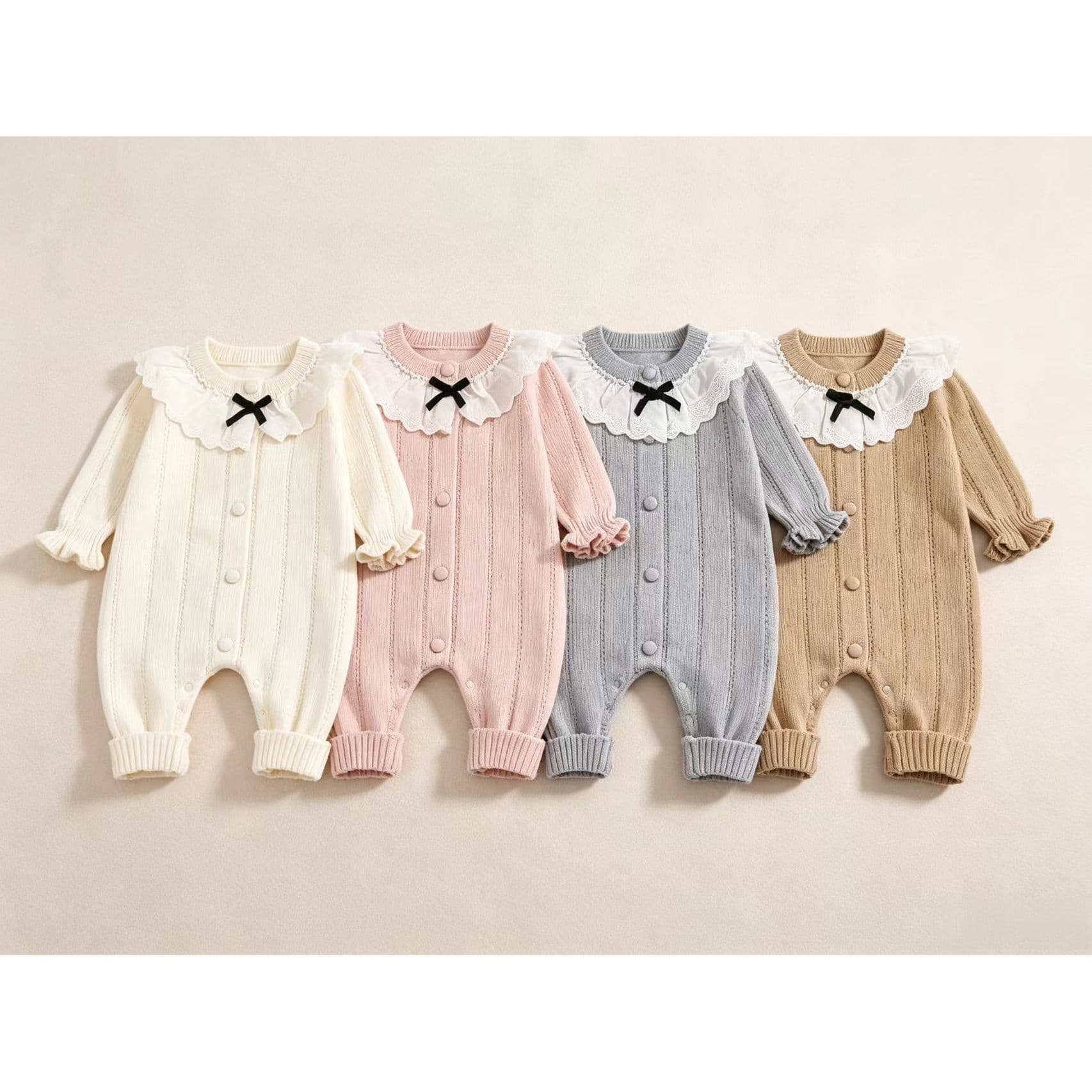 2026 new autumn and winter sweet jumpsuit Korean style high-end knitted sweater baby fashion long-sleeved romper