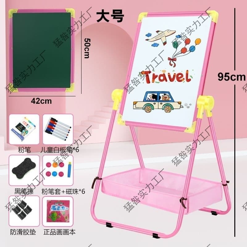 Drawing board erasable magnetic portable dust-free whiteboard writing board liftable small green board home bracket for children