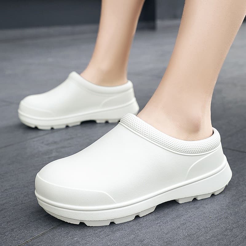 Cross-border Lightweight EVA Toe-Covered Rain Boots, Unisex Large Size, Soft Sole Chef Shoes, Slip-On Work Shoes for Men, Safety Shoes
