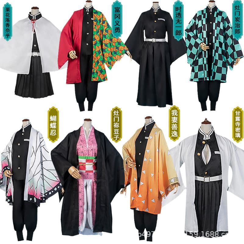 Spot Demon Slayer cos clothing for adults and children Tanjiro Yadouzi my wife Zenitsu Butterfly Ninja anime costume