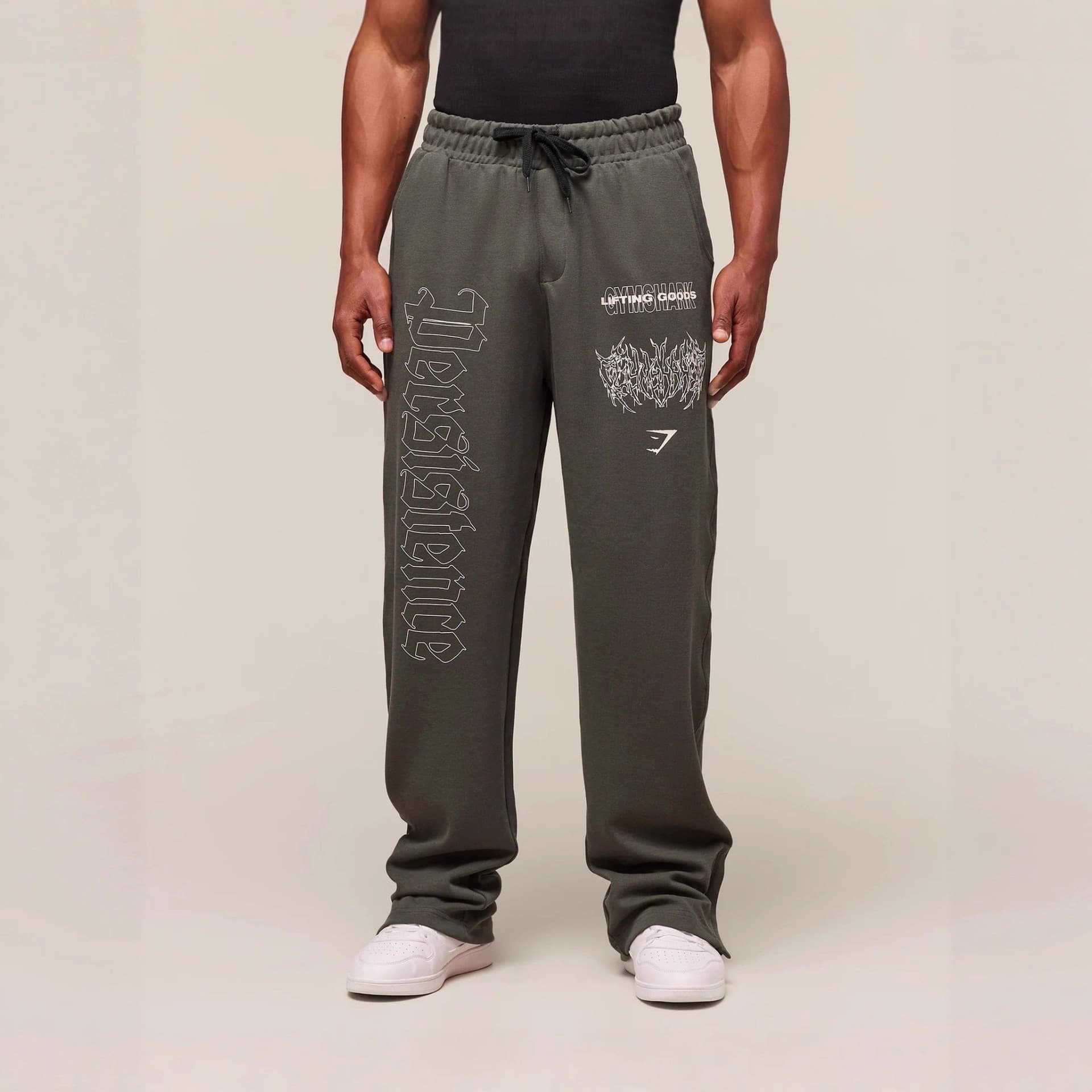 GYMSHARK Men's Joggers Gym Muscle Fitness Casual Cotton Printed Long Pants for Runners