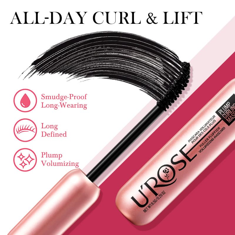 Mexico Best-Seller, Ships from Local Warehouse, Smudge-Proof Mascara, Volumizing, Curling, Waterproof, Sweat-Resistant, Long-Lasting Hold, In Stock