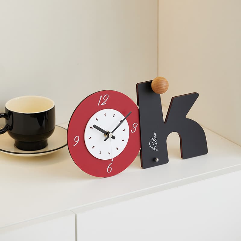 Wozoom Desk Clock Ornament Home Decoration Entryway TV Cabinet Wine Cabinet Table Clock Display