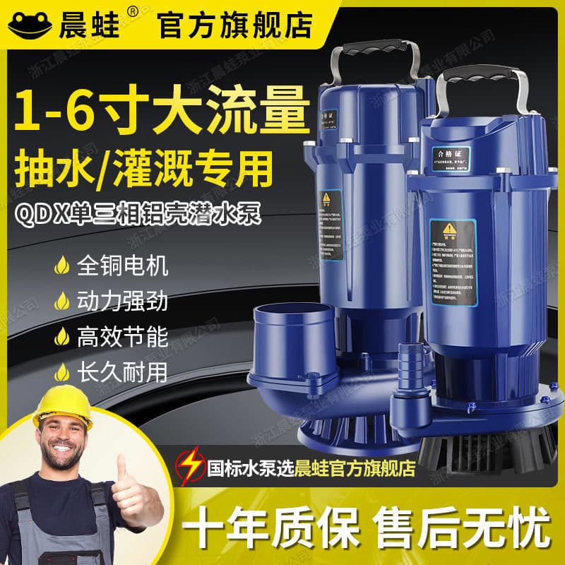 Chenwa National Standard Submersible Pump 220V High Head Large Flow Pump for Agricultural Irrigation, Small Water Pump