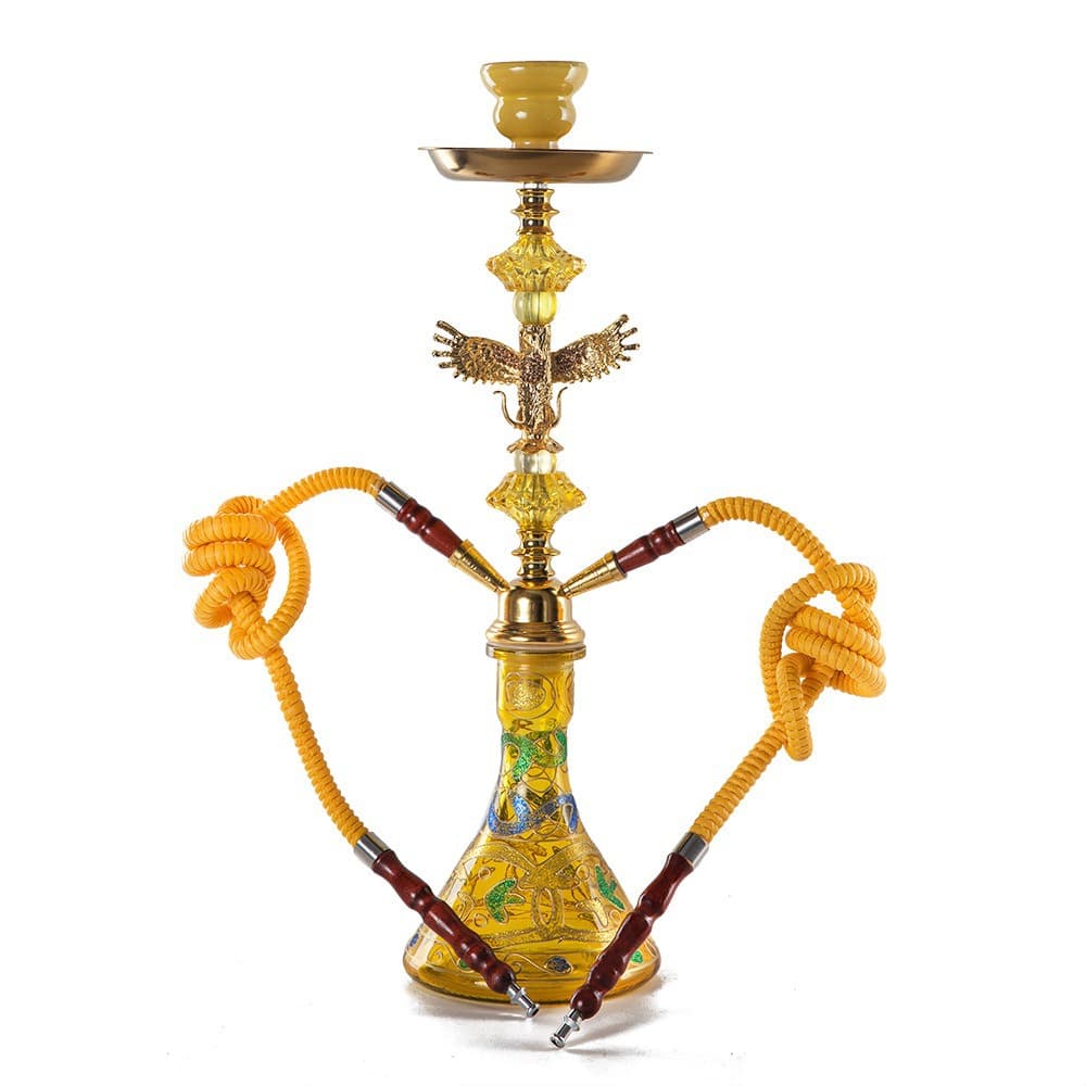 Medium Eagle-Shaped Glass Hookah with Dual Hose, Arabic Hookah Full Set Creative Smoking Accessories