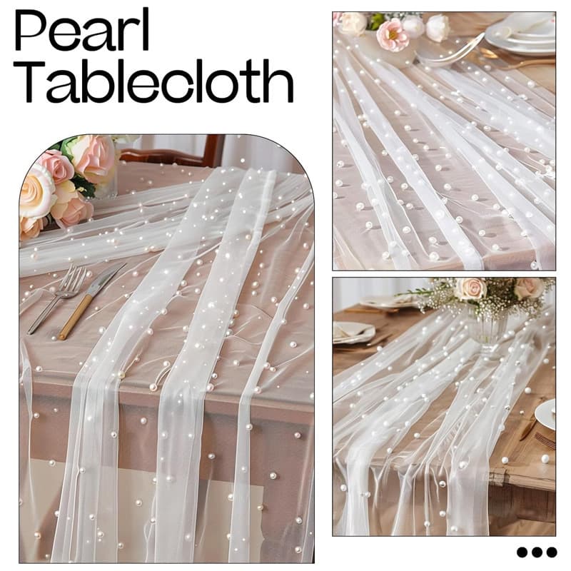 Amazon Hot Selling Pearl Tablecloth Wedding Birthday Party Table Decoration Backdrop Arrangement DIY Apparel Accessories