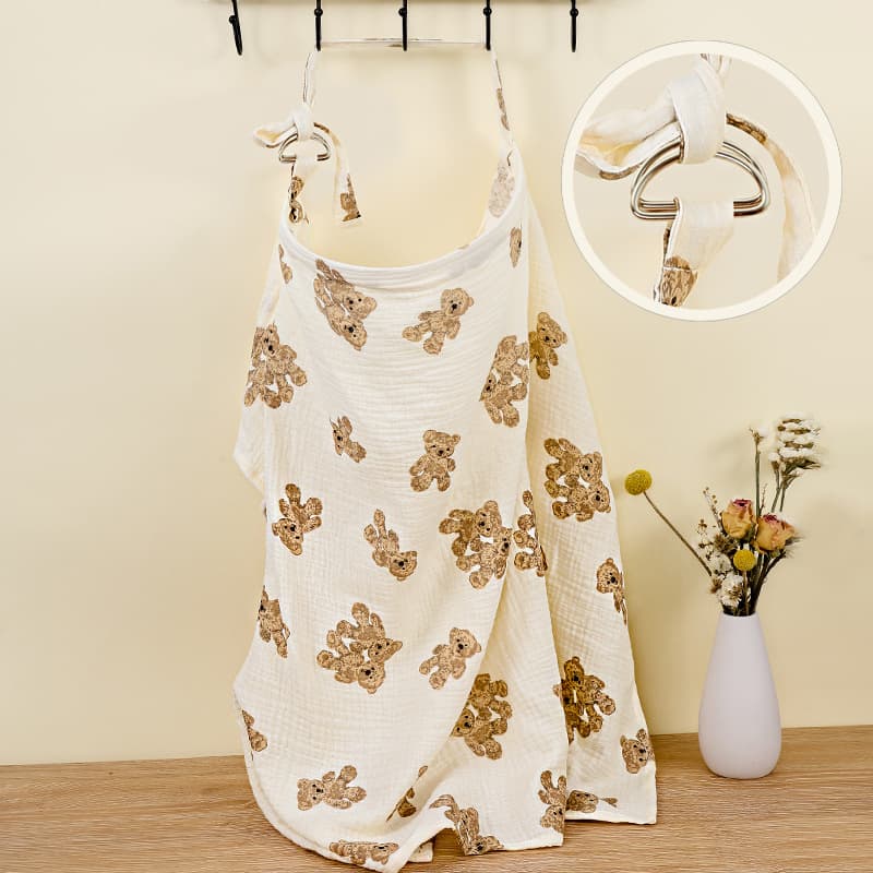 INS Two-Layer Baby Pure Cotton Cover Blanket Nursing Cover Shawl Feeding Cape Going-Out Anti-Flash Nursing Cover