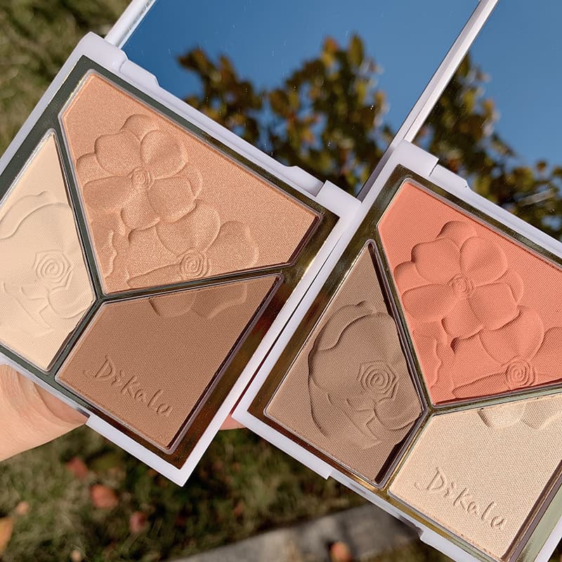 Three-Color Highlighting Palette Affordable Matte Illuminating Blush Brightening Contouring Eyeshadow Beginner Makeup Palette